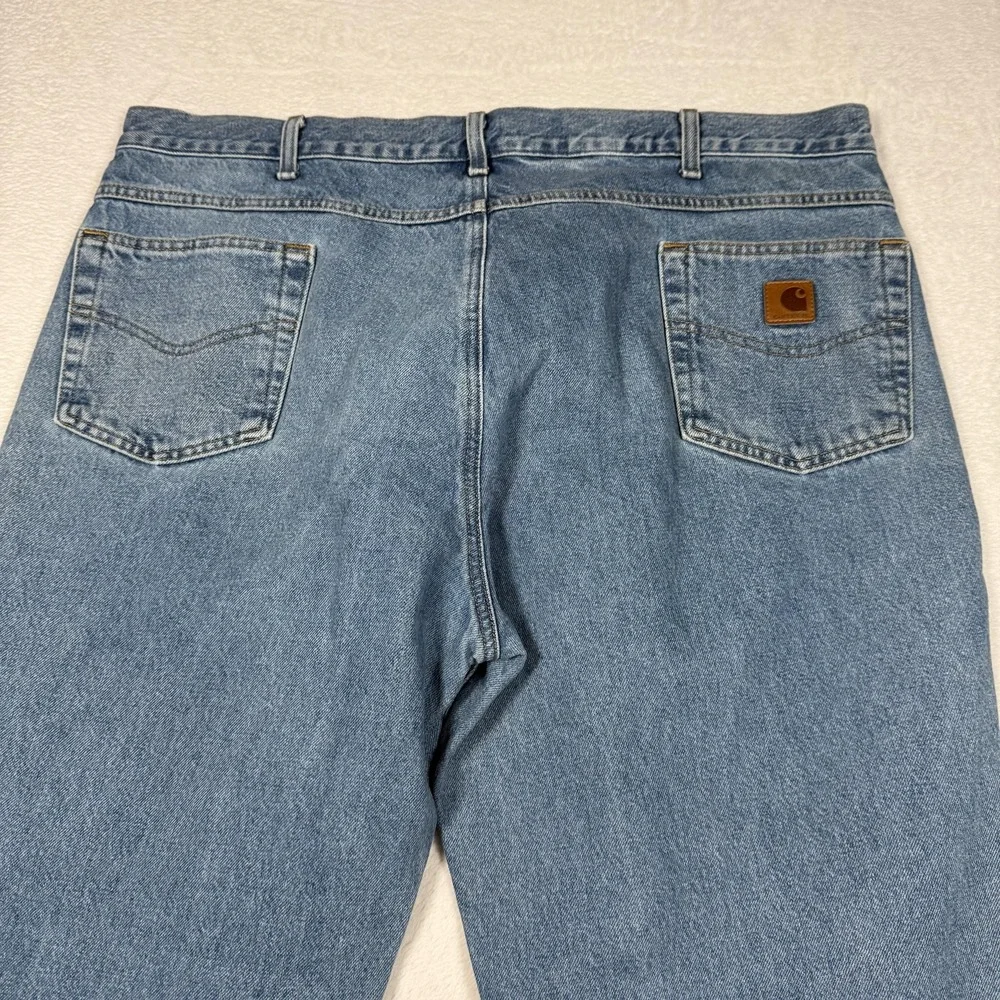 Carhartt Jeans Mens 44x30 Blue Stonewash B17 STW Relaxed Fit Straight Leg Denim‎